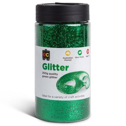 Educational Colours Glitter 200gm GREEN