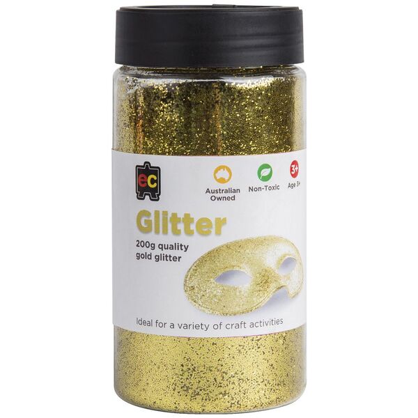 Educational Colours Glitter 200gm Gold