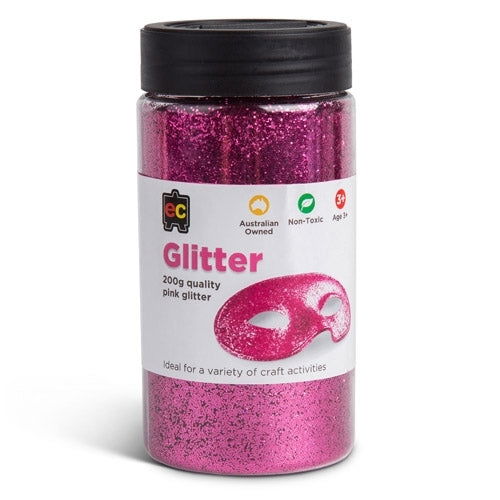 Educational Colours Glitter 200gm PINK