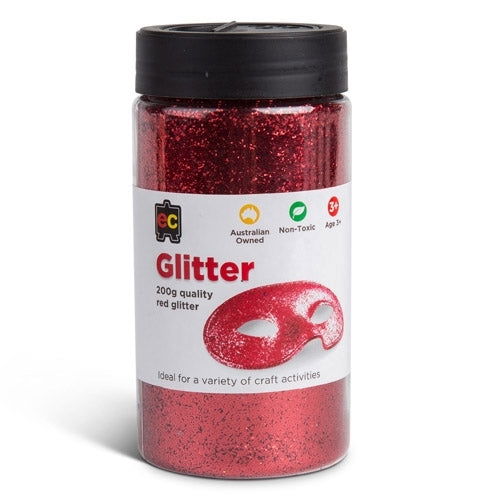 Educational Colours Glitter 200gm Red