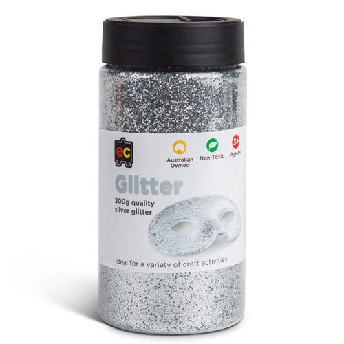 Educational Colours Glitter 200gm Silver