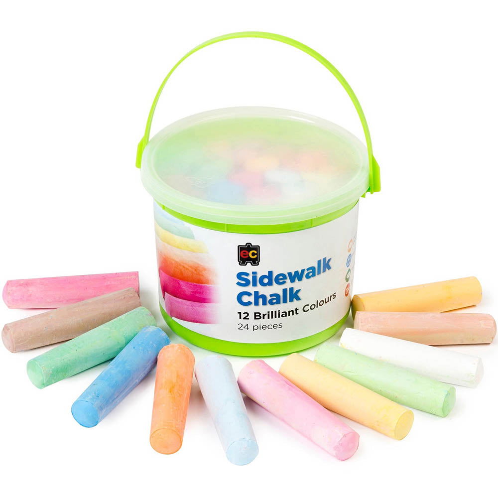 Educational Colours SIDEWALK CHALK Bucket of 24