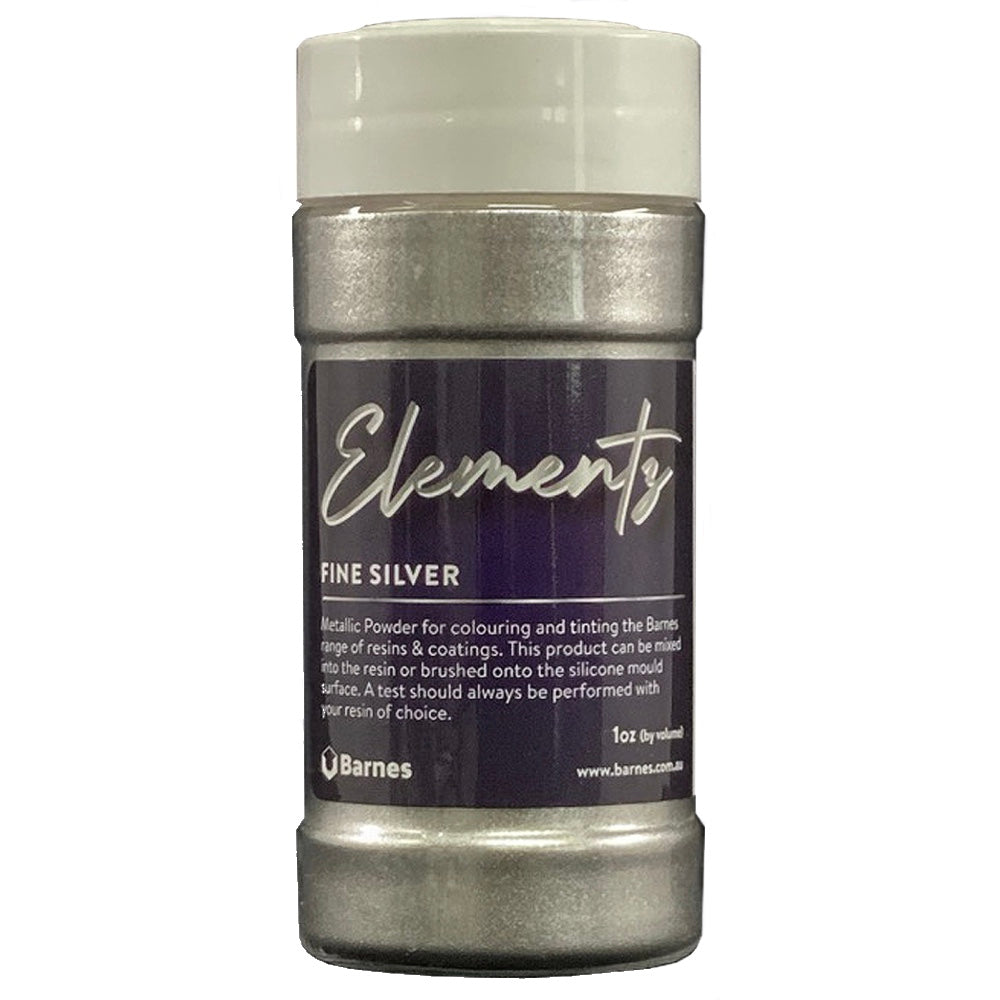 Elementz Metallic Powder Pigment 1oz Fine Silver