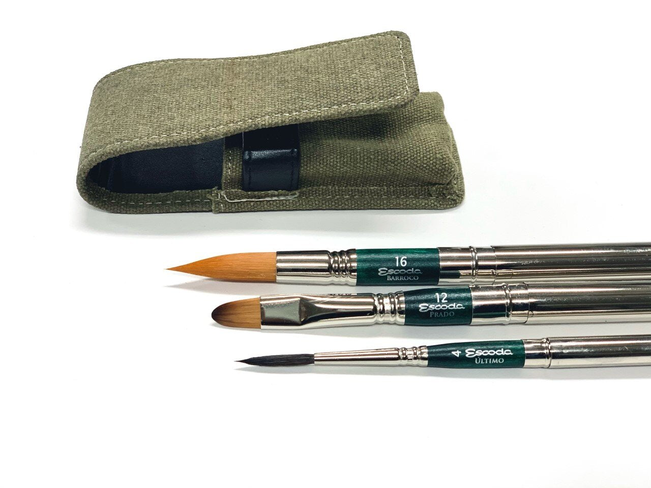 Escoda Travel Brush Synthetic Set of 3 - Green