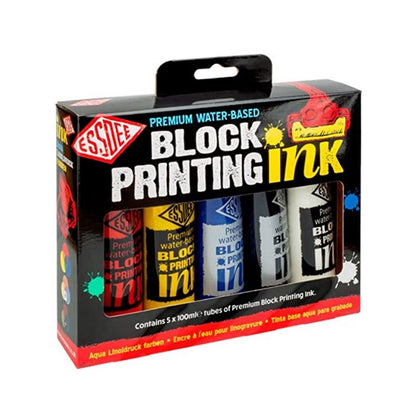 Essdee Block Printing Ink Primary Colours Pkt 5