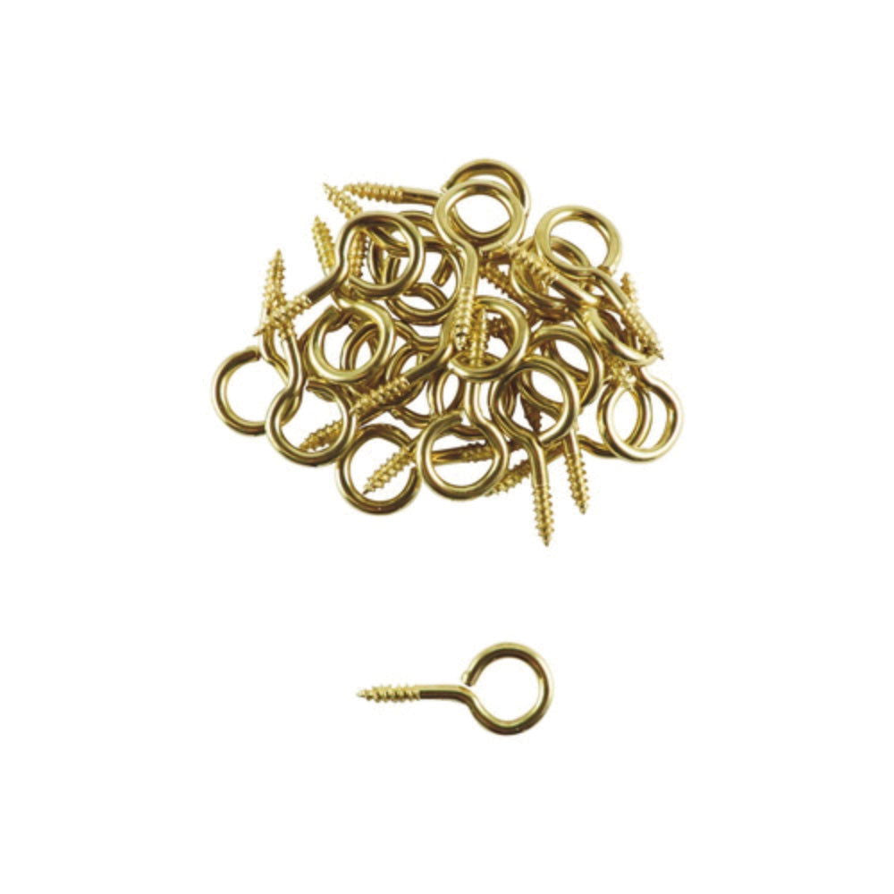 Everhang Brass Screw Eyes 25pcs