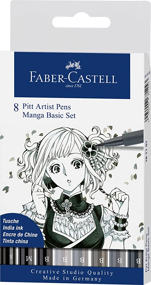 FC Pitt Artist Pen MANGA Set 8 shades of grey and black