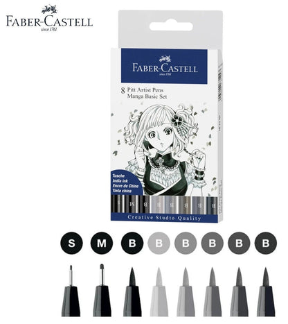 FC Pitt Artist Pen MANGA Set 8 shades of grey and black