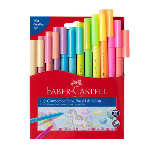 Faber-Castell Connector Pen Pastel Neon Set of 12