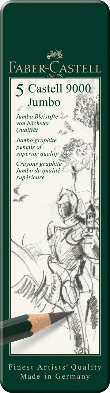 Faber-Castell Jumbo 9000 Pencil Tin of 5