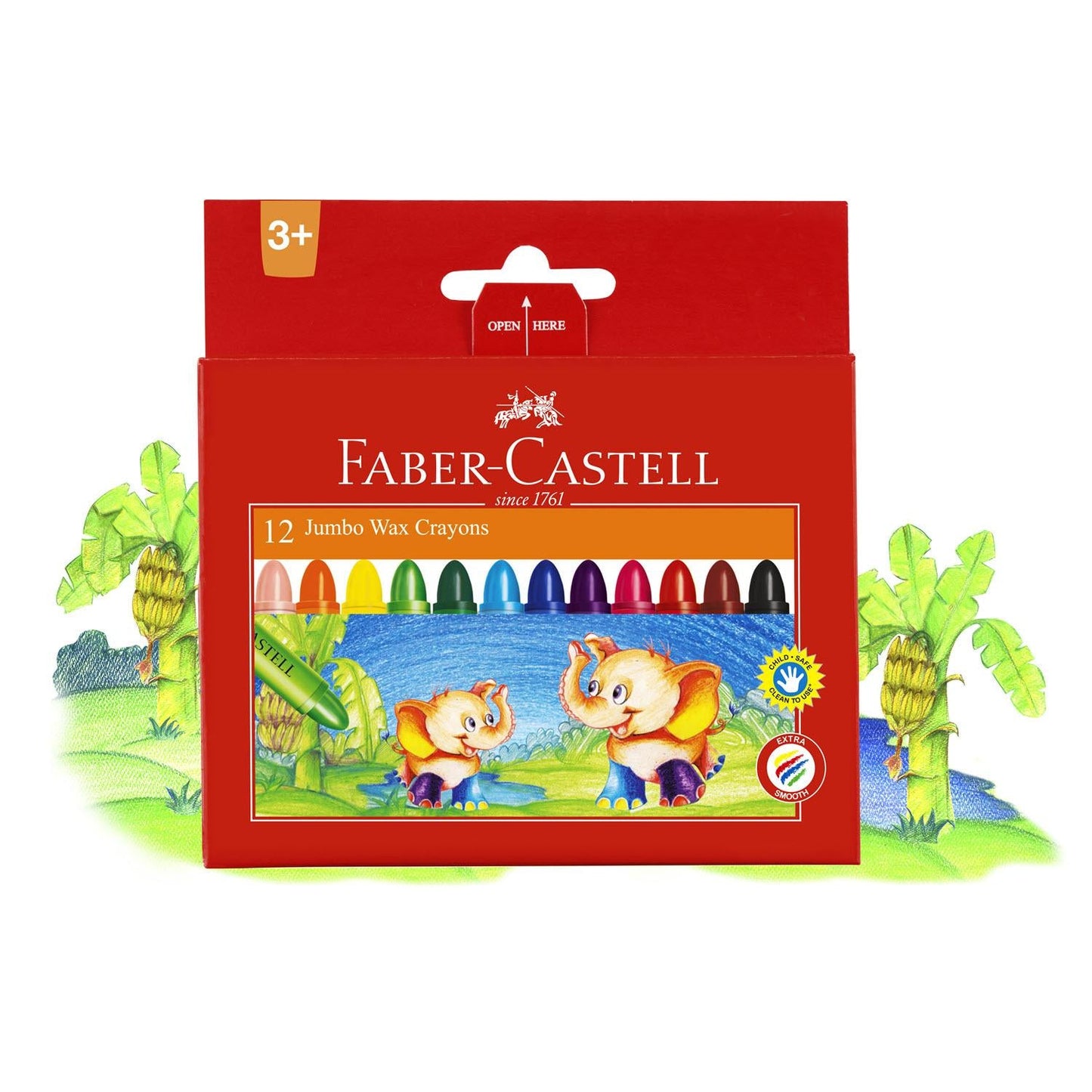 Faber-Castell Jumbo Wax Crayons 12 assorted