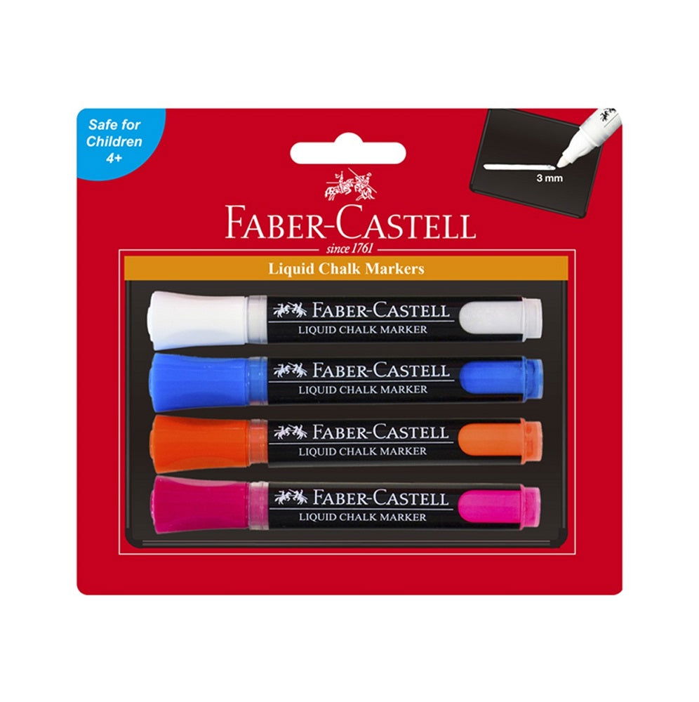 Faber-Castell Liquid Chalk Markers Pack of 4