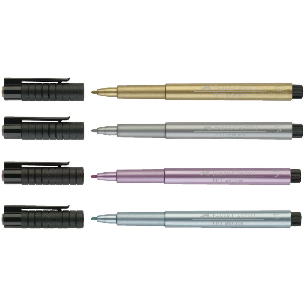 Faber-Castell Pitt Artist Pen Hand Lettering Metallic x 4