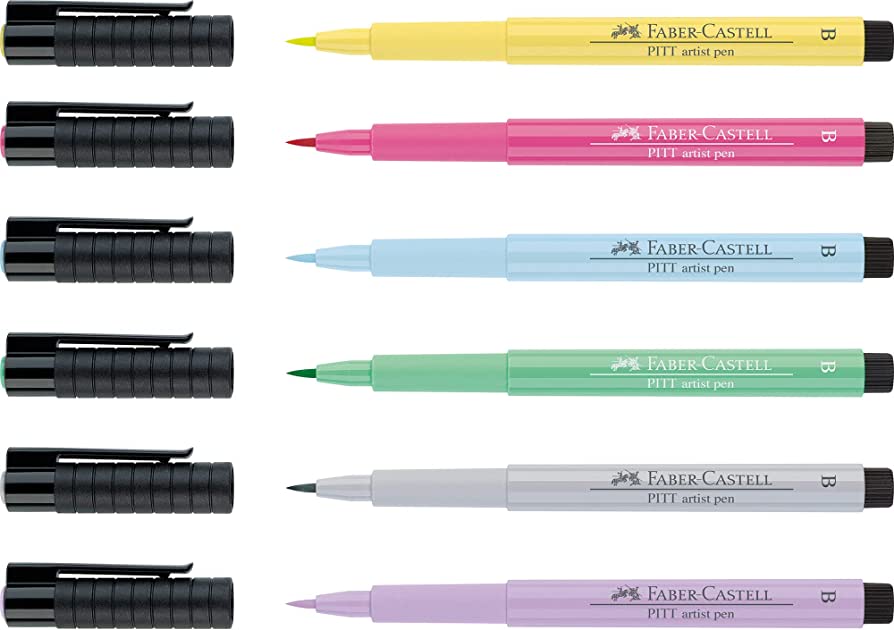 Faber-Castell Pitt Artist Pen Hand Lettering Pastel x 6