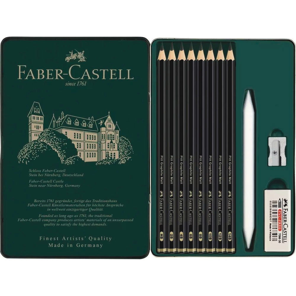 Faber-Castell Pitt Graphite Matt Pencil Tin of 11