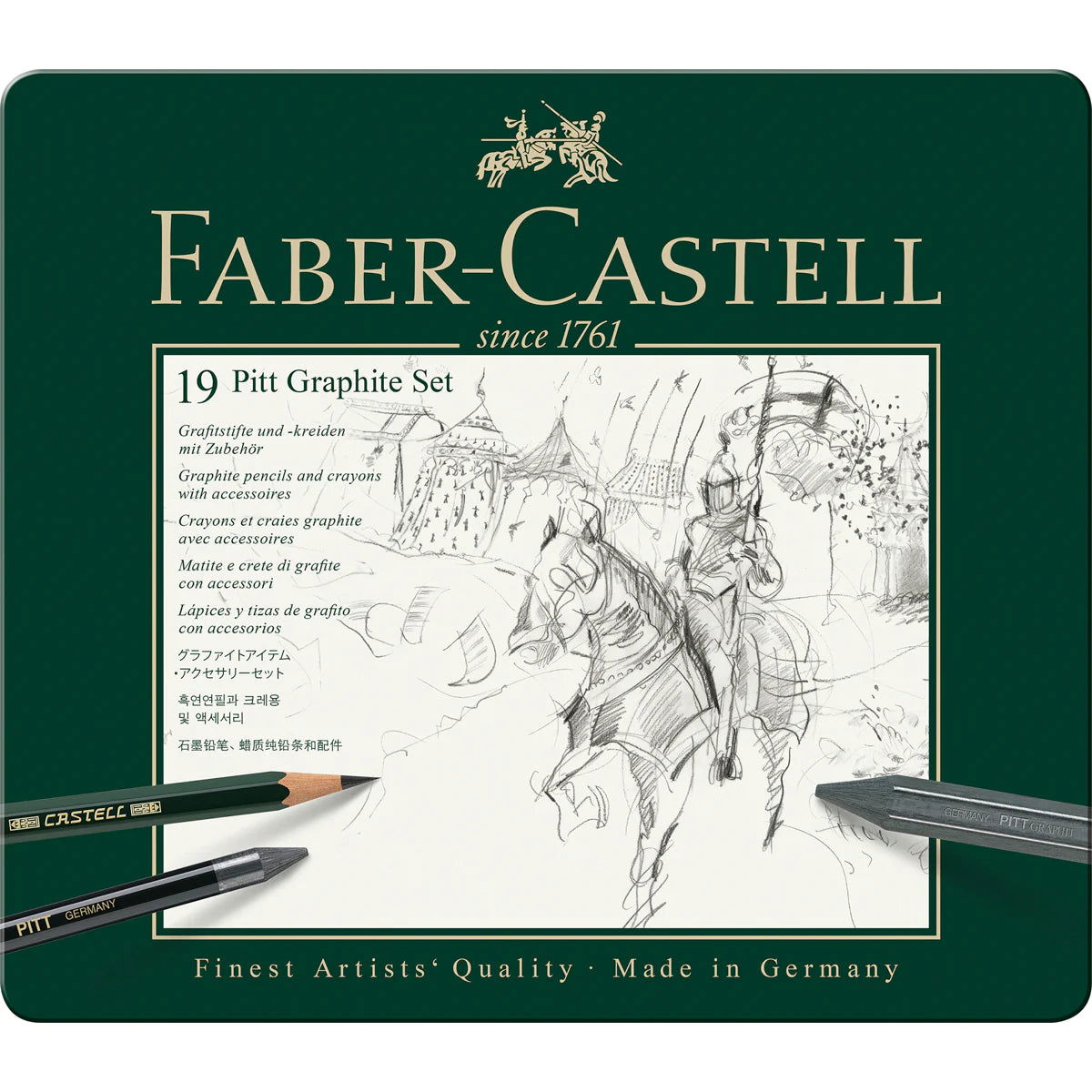 Faber-Castell Pitt Mixed Media Assorted Graphite Tin of 19