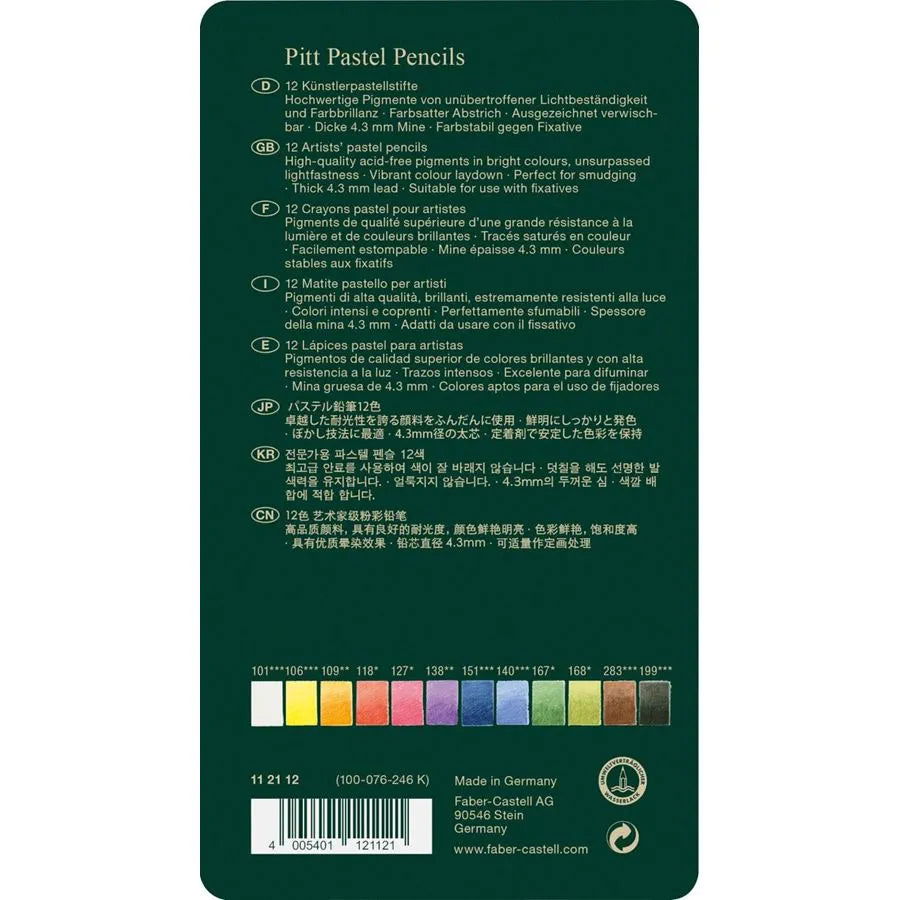 Faber-Castell Pitt Pastel Pencil Assorted Tin of 12