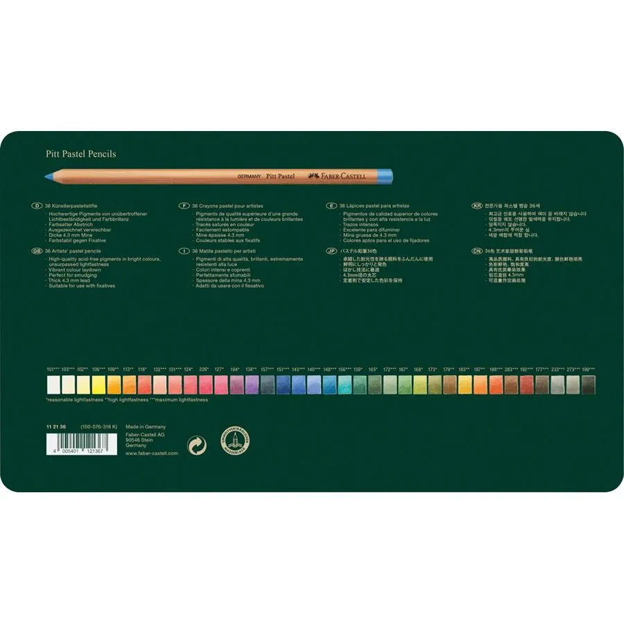 Faber-Castell Pitt Pastel Pencil Assorted Tin of 36