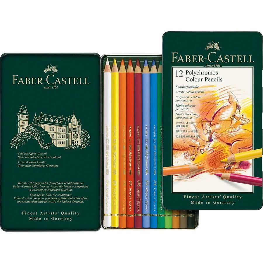 Faber-Castell Polychromos Pencils Assorted Tin of 12