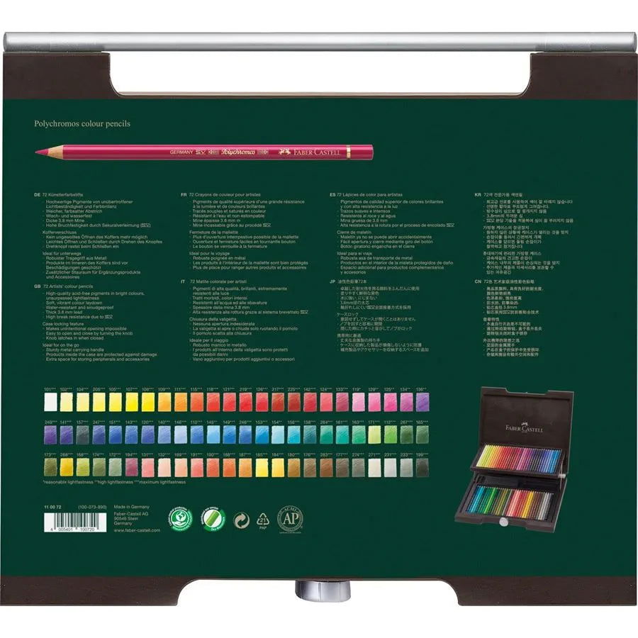 Faber-Castell Polychromos Pencils Wooden Case of 72 Assorted