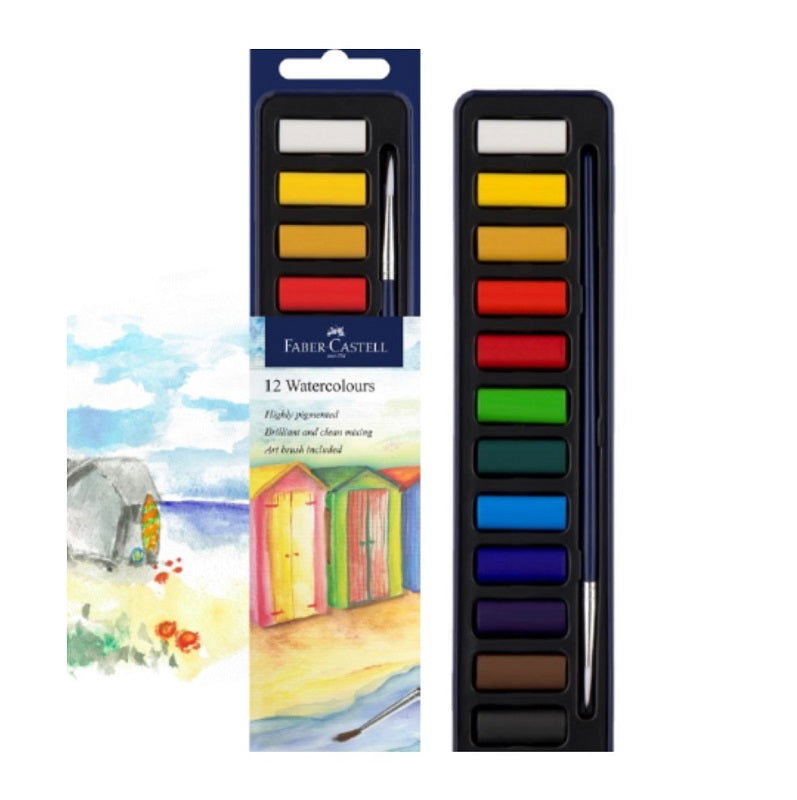 Faber-Castell Studio Watercolour Paint Pans - Tin of 12