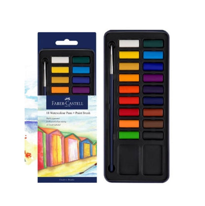 Faber-Castell Studio Watercolour Paint Pans - Tin of 18