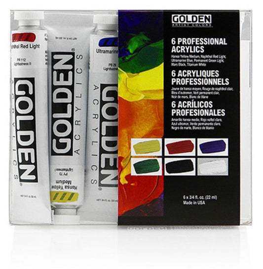 GOLDEN Heavy Body Acrylic Intro Set 6 x 22ml - Golden