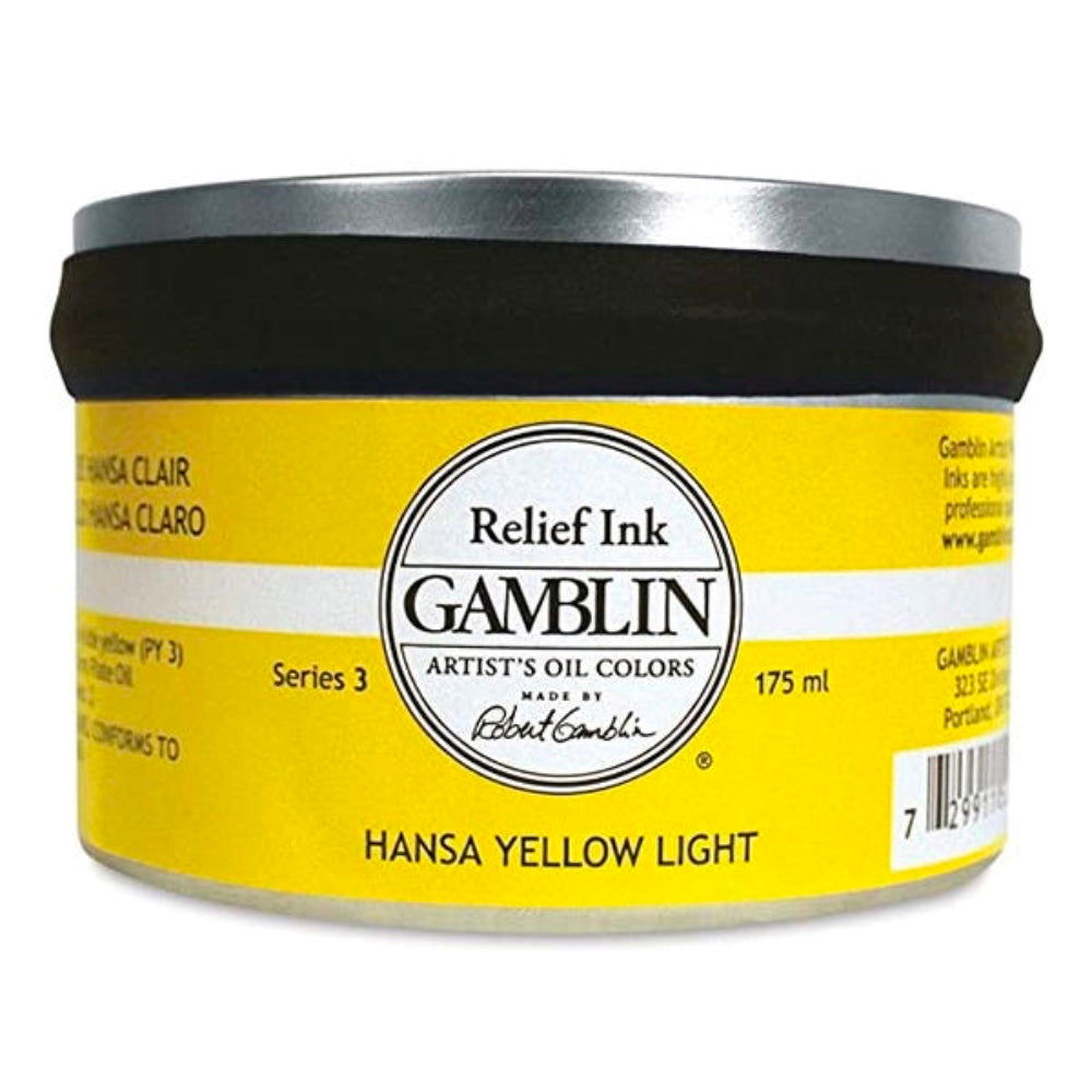 Gamblin Relief Ink 175ml S3 Hansa Yellow Light