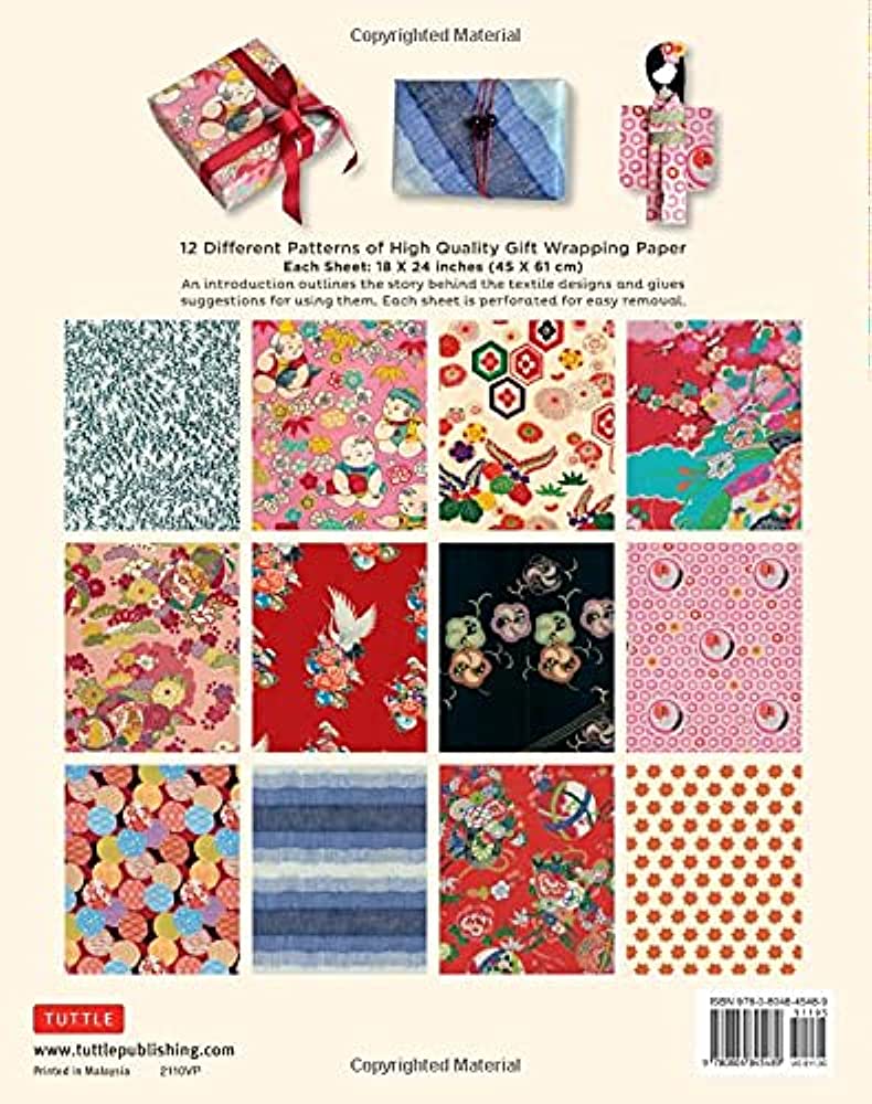 Gift Wrapping Paper 12 sheets - Japanese Kimono