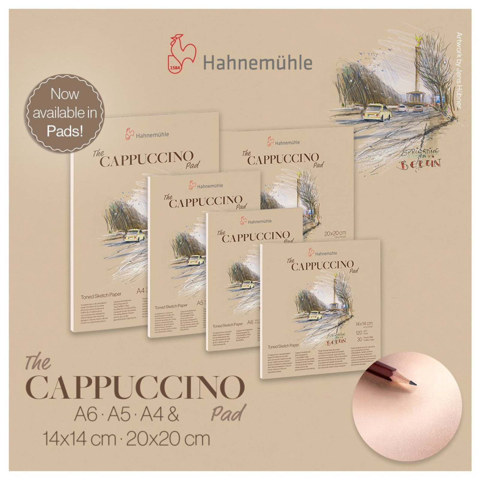 Hahnemuhle Cappuccino Coloured Pad 120gsm 30 sheets