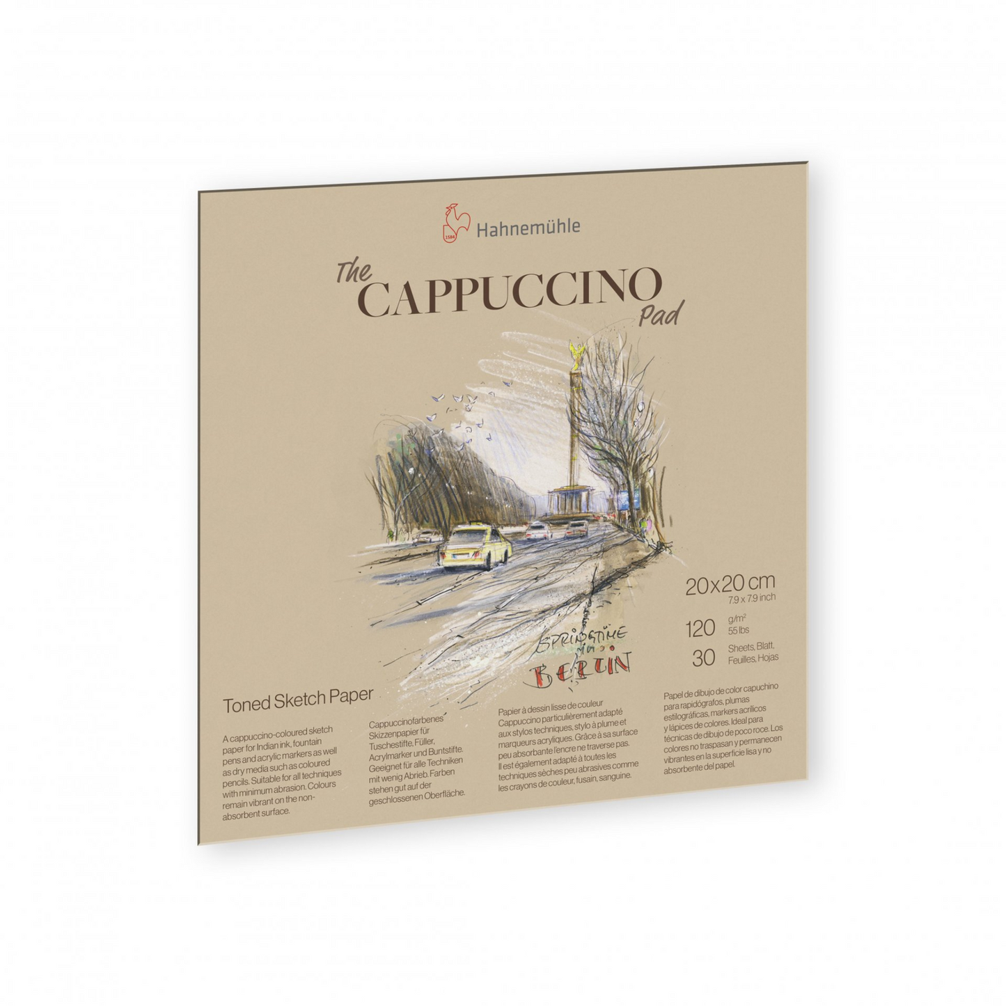 Hahnemuhle Cappuccino Coloured Pad 120gsm 30 sheets 20x20cm