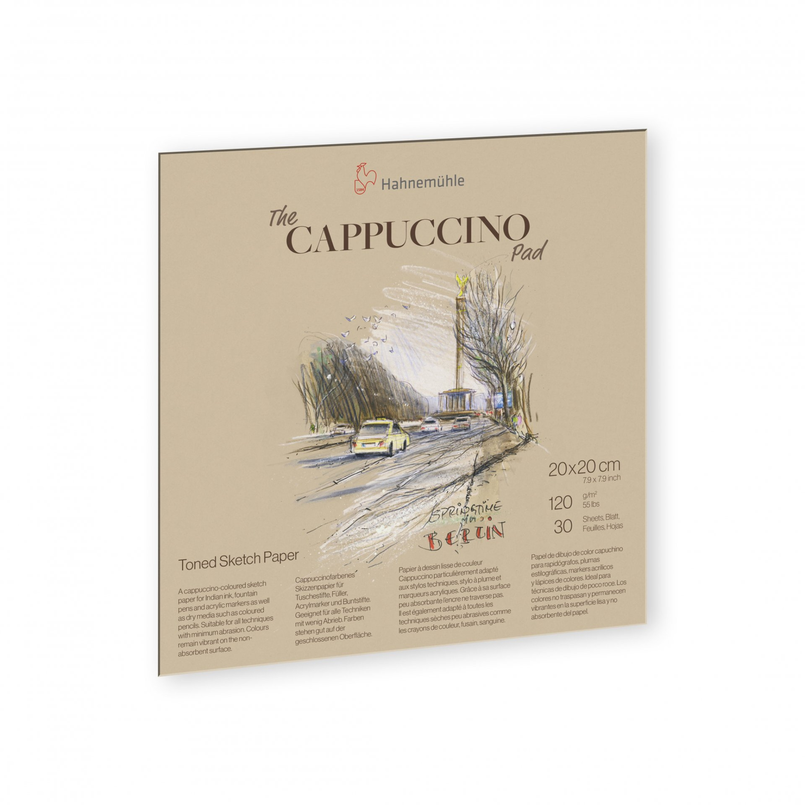 Hahnemuhle Cappuccino Coloured Pad 120gsm 30 sheets 20x20cm