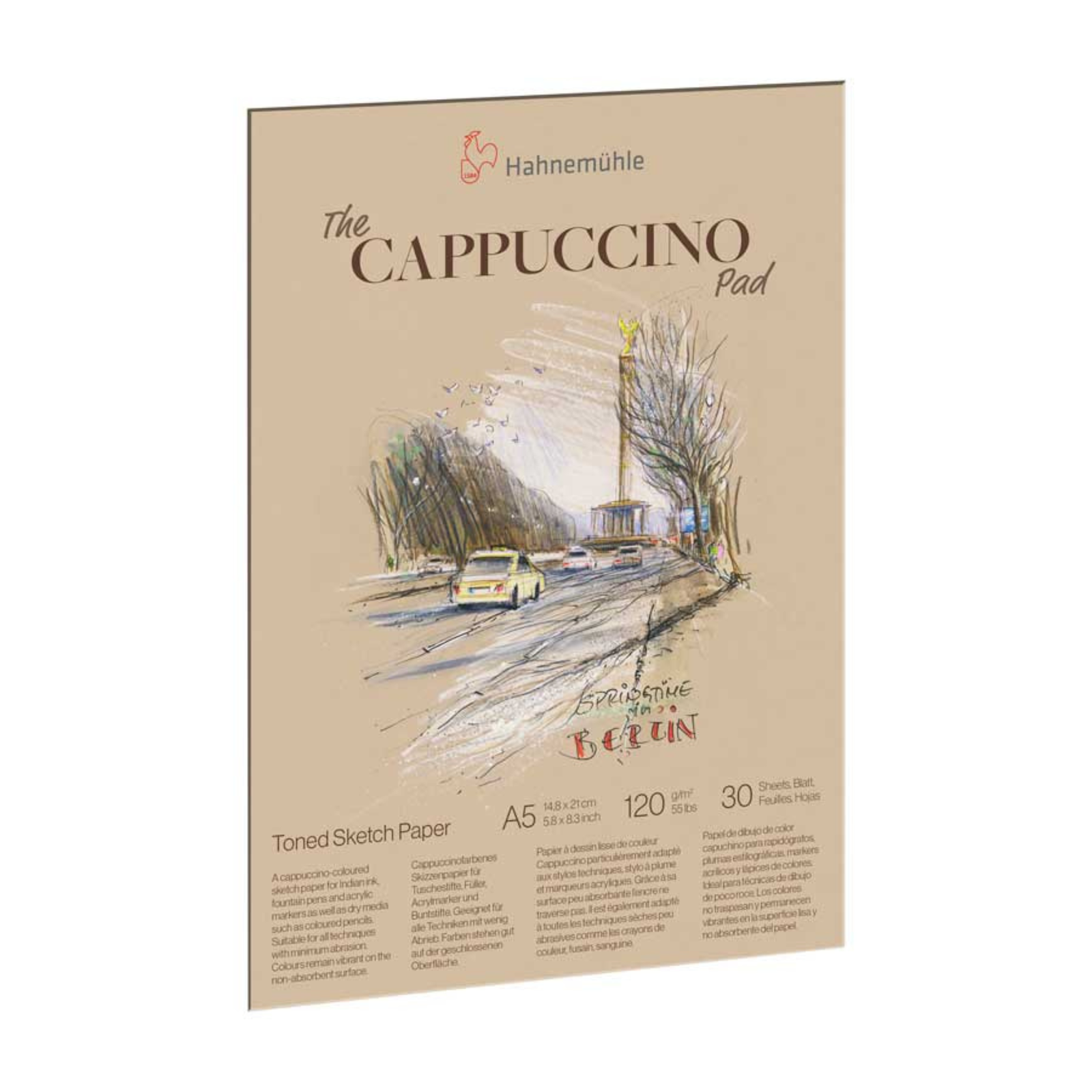 Hahnemuhle Cappuccino Coloured Pad 120gsm 30 sheets A5