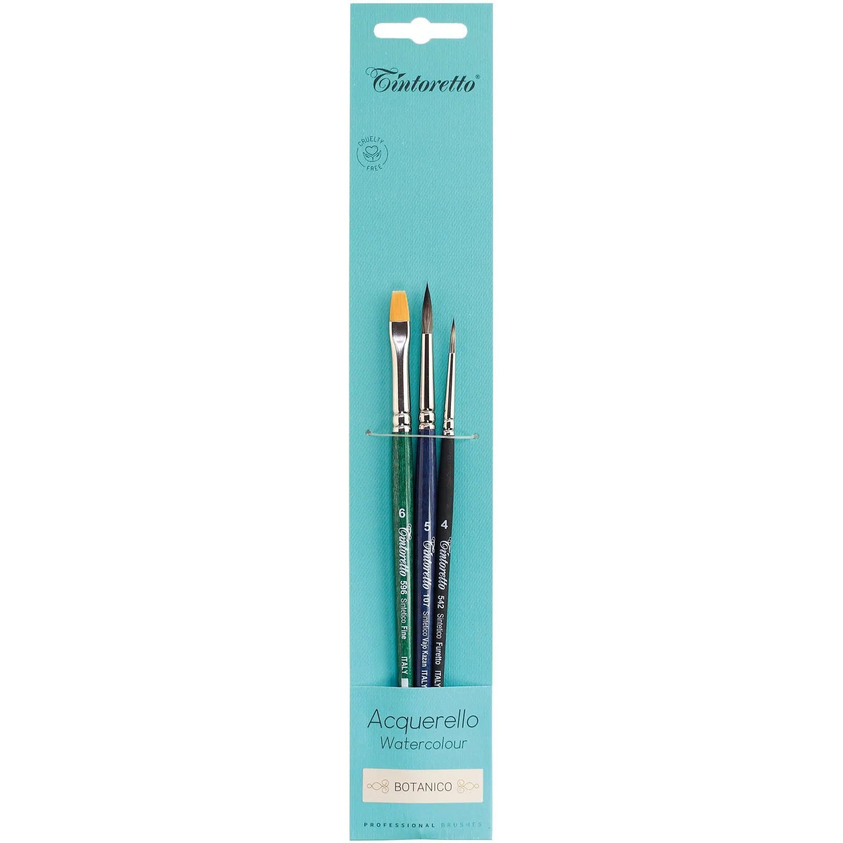 Tintoretto Watercolour Brush Set of 3 - Botanical