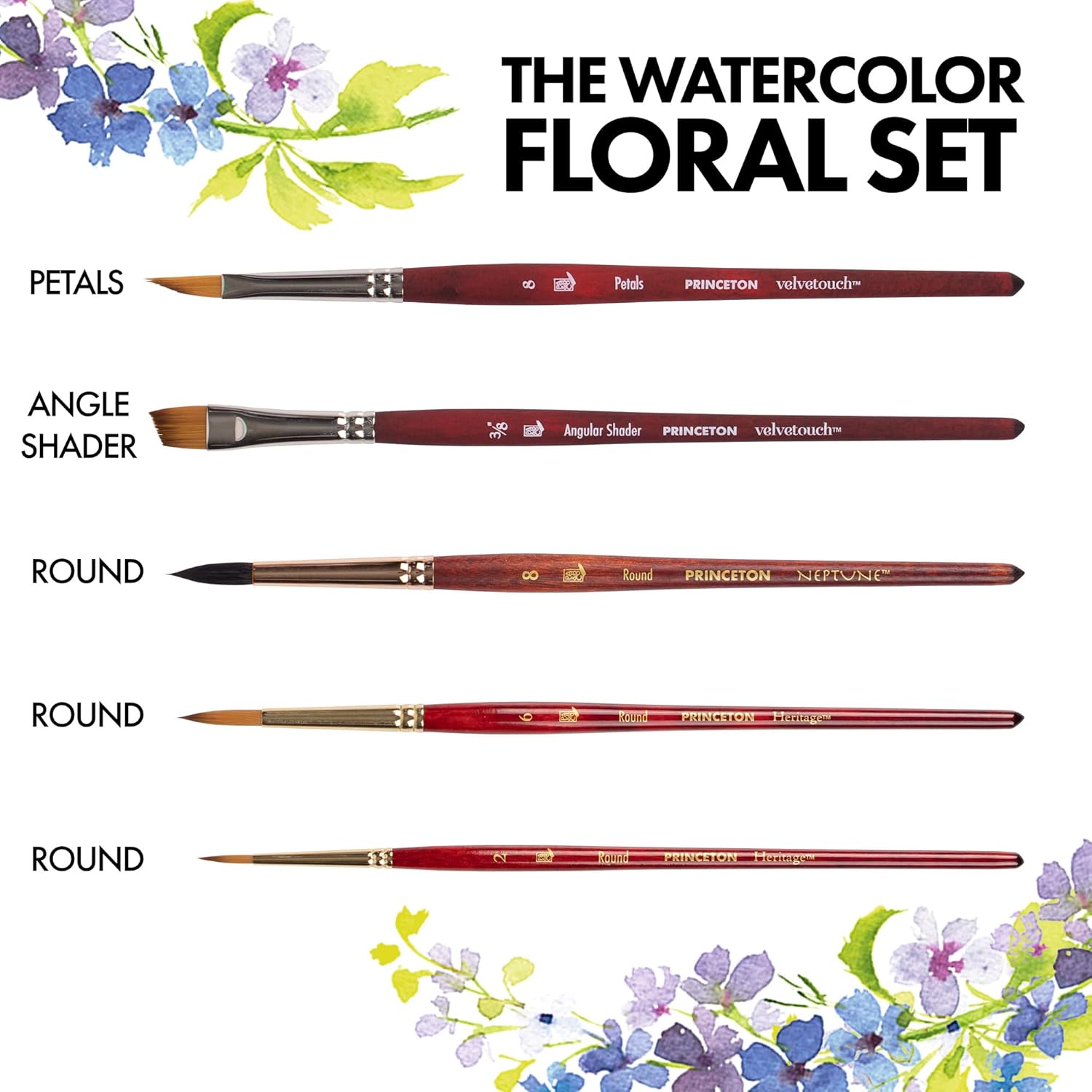 Princeton Watercolour FLORAL Brush Set 5pc