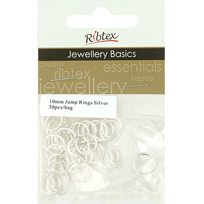 Ribtex Jump Rings 10mm Silver 30pce