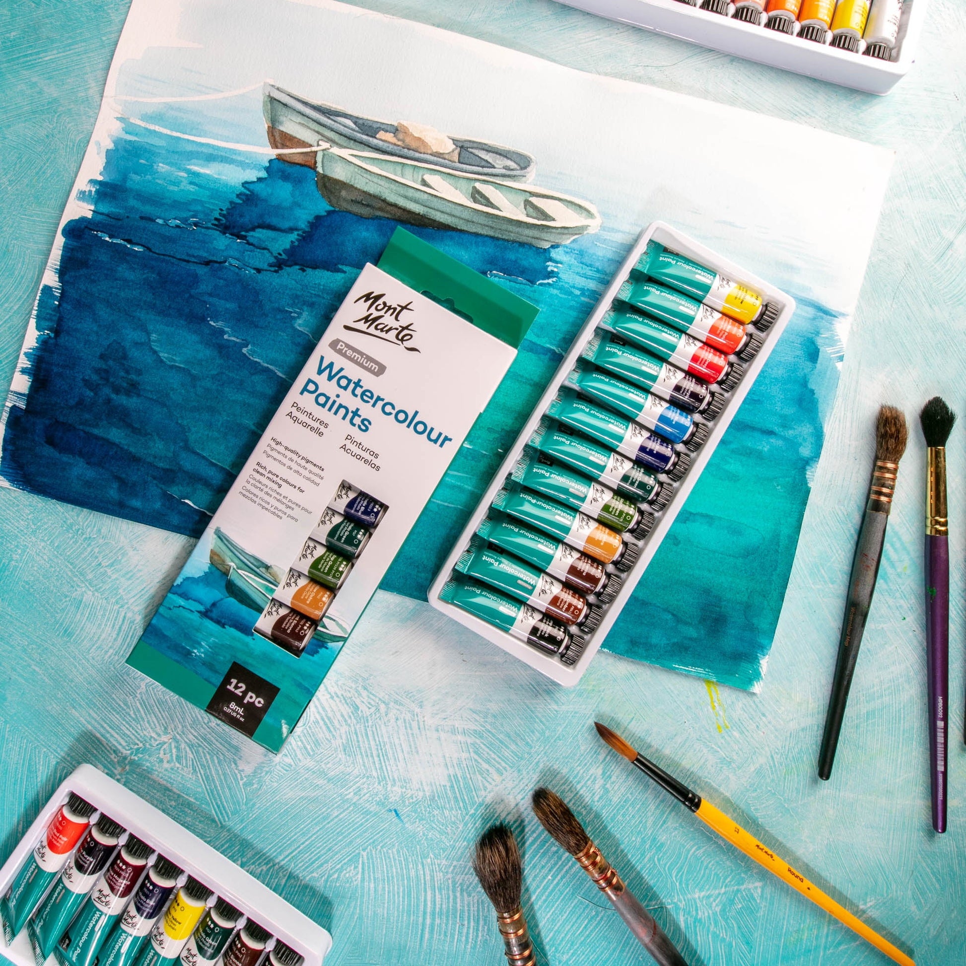 Mont Marte Watercolour Paint Premium Set 12pc x 8ml - #product_vendor