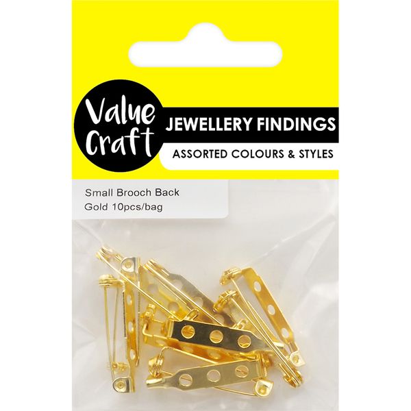 Value Craft Brooch Back Small GOLD 10pce