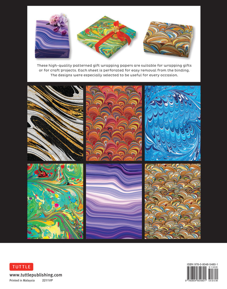 Gift Wrapping Paper 12 sheets - Marbled Patterns