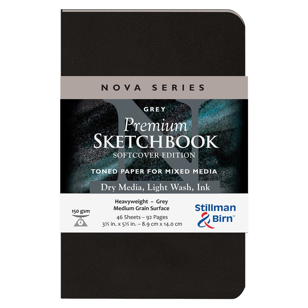 Stillman and Birn NOVA Sketchbook Softcover Portrait 3.5 x 5.5 inch GREY