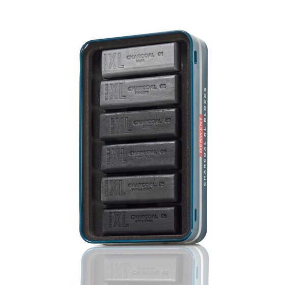 Derwent Charcoal XL Blocks Tin of 6