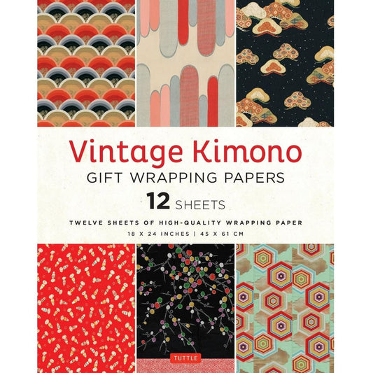 Gift Wrapping Paper 12 sheets - Vintage Kimono