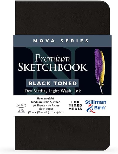 Stillman and Birn NOVA Sketchbook Softcover Portrait 3.5 x 5.5 inch BLACK