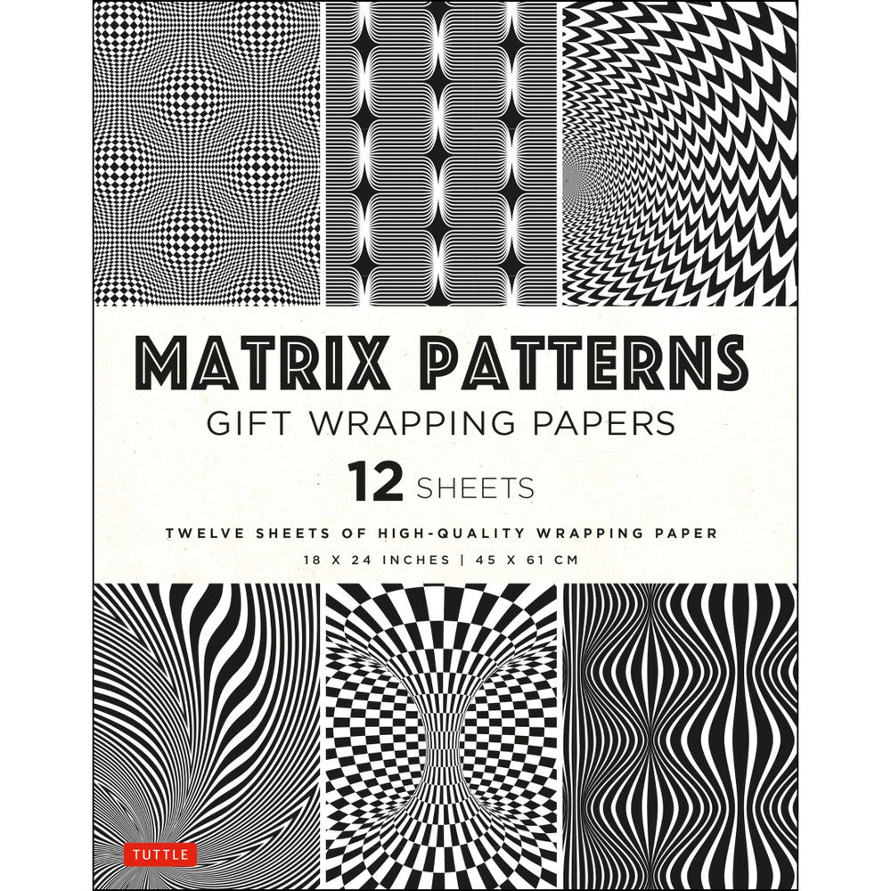 Gift Wrapping Paper 12 sheets - Matrix Patterns