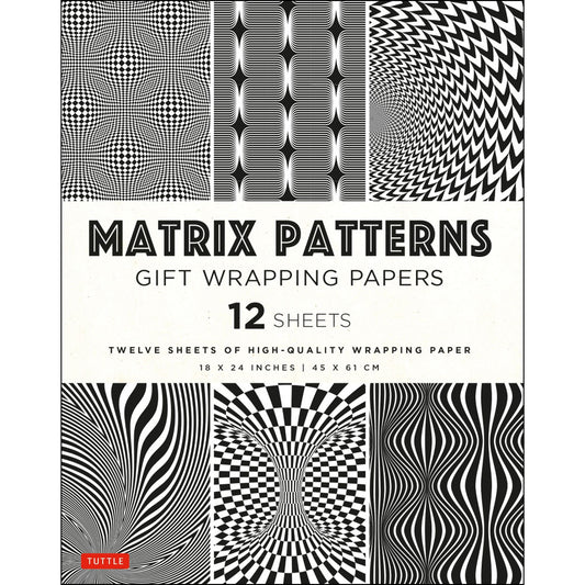 Gift Wrapping Paper 12 sheets - Matrix Patterns