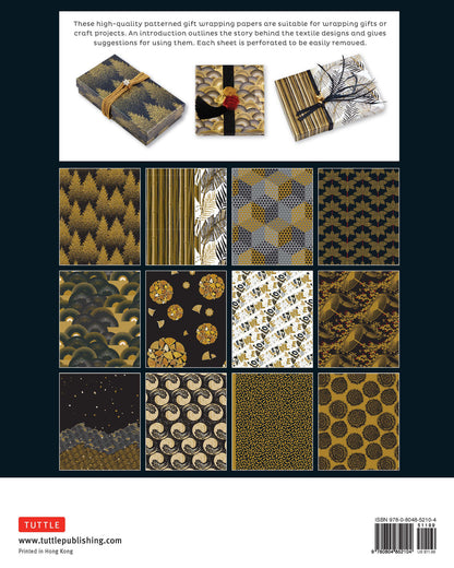 Gift Wrapping Paper 12 sheets - Black and Gold