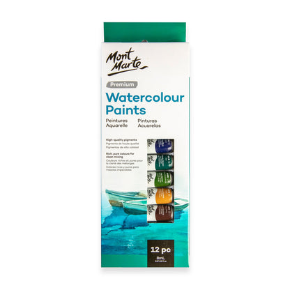 Mont Marte Watercolour Paint Premium Set 12pc x 8ml - #product_vendor