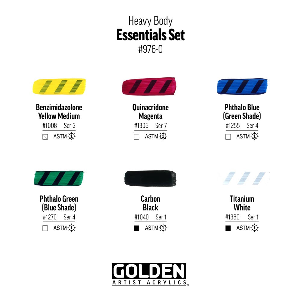 GOLDEN Heavy Body Acrylic Essentials Set