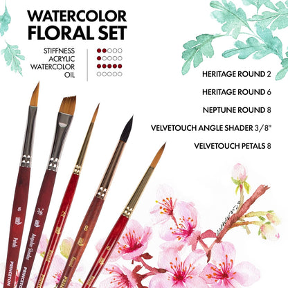 Princeton Watercolour FLORAL Brush Set 5pc