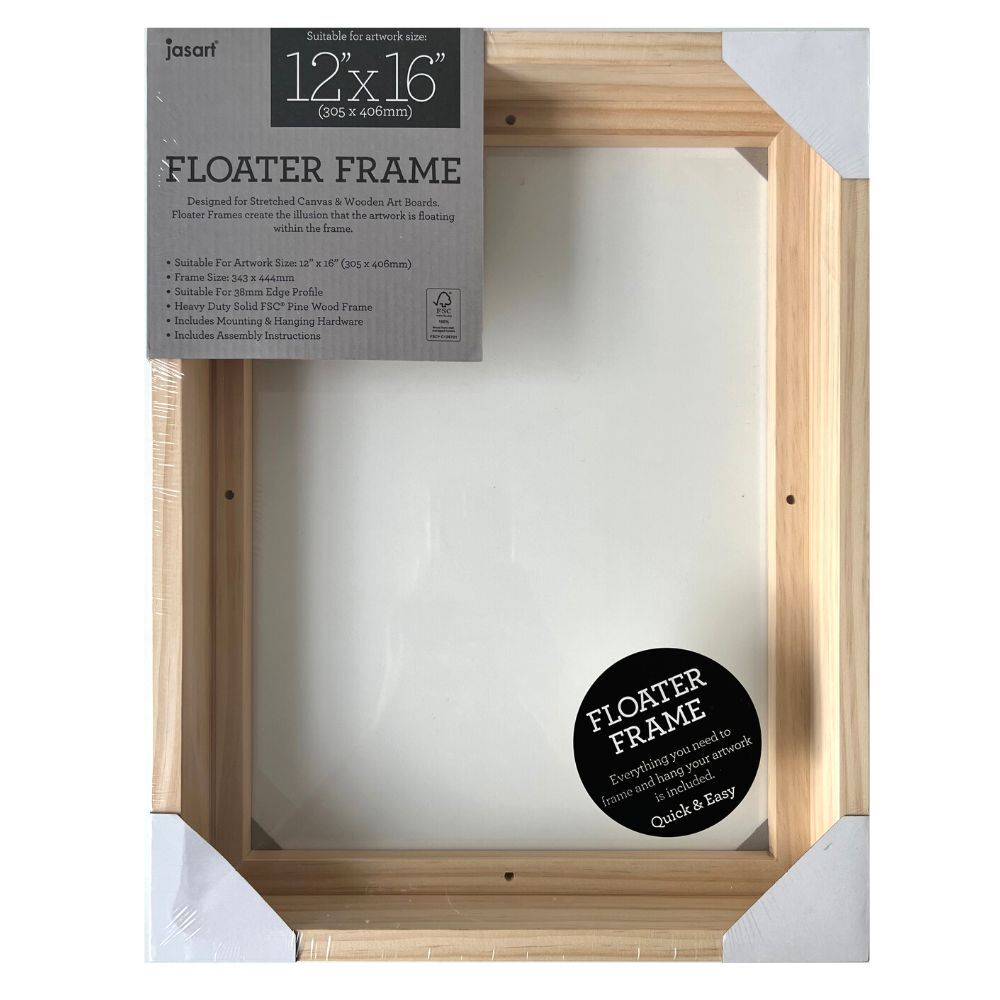 Jasart Floating Frame Thick Edge 16 x 12 inch Natural